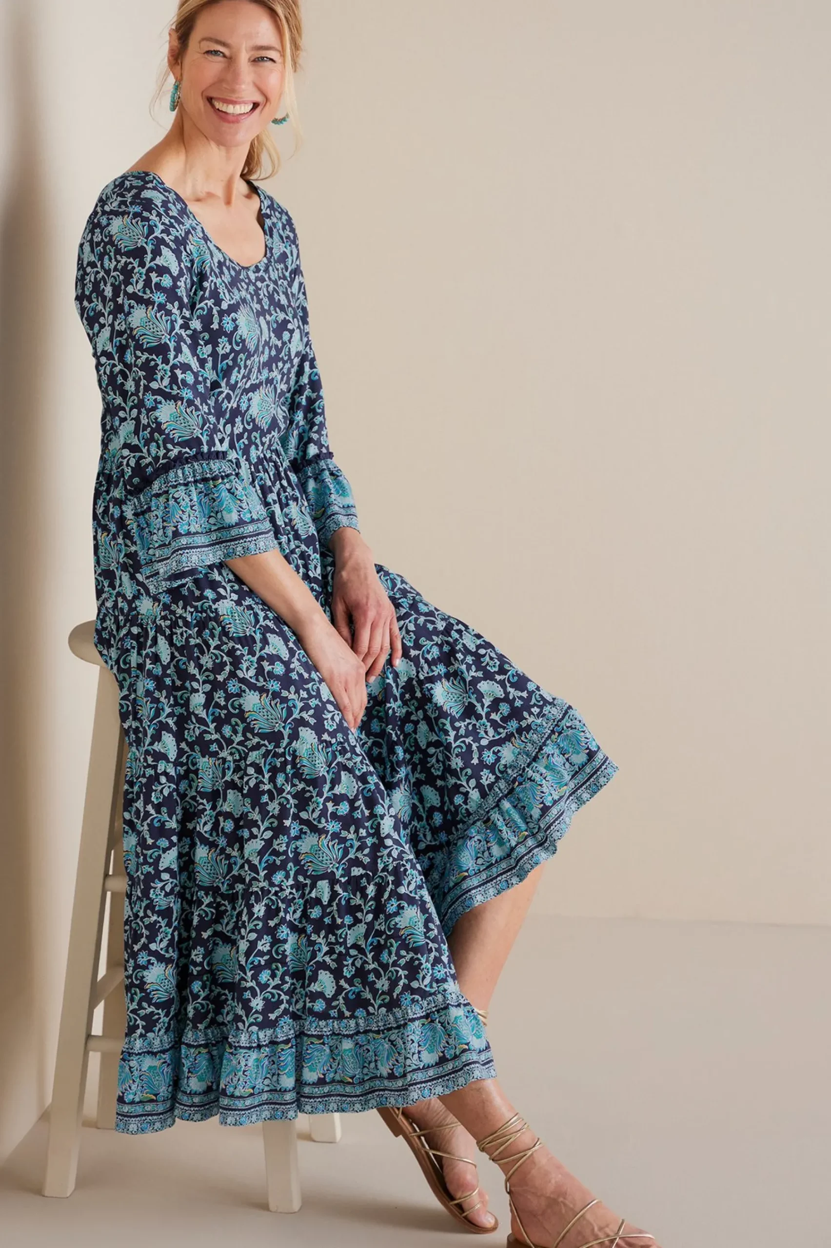 lily_midi_dress_1.webp Feminine Flourish | forever favorites-Soft Surroundings Lily Midi Dress Maroon Sketched Botanicals