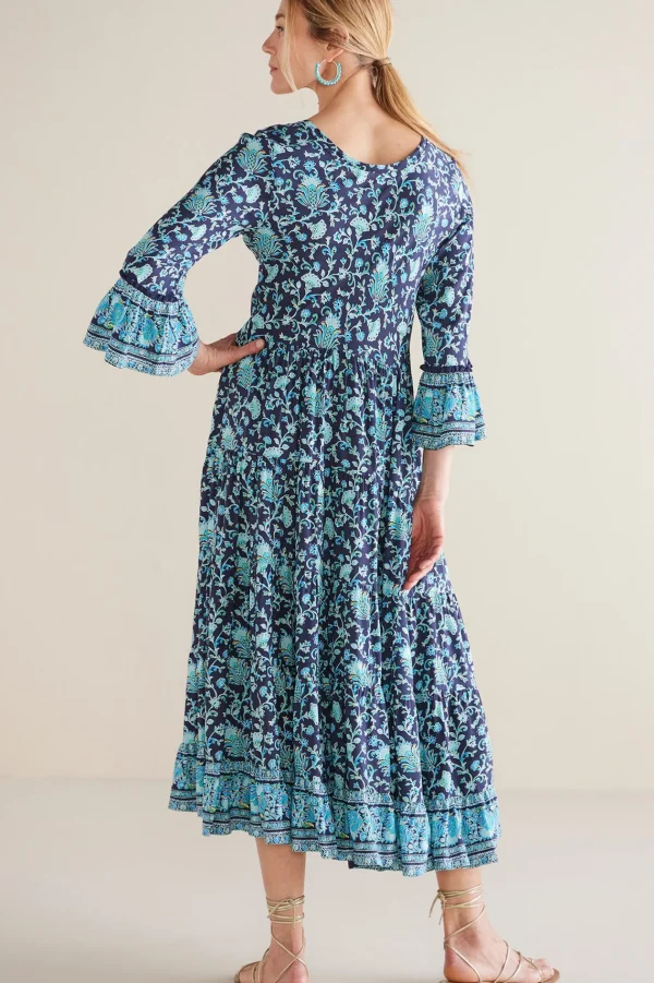 Feminine Flourish | forever favorites-Soft Surroundings Lily Midi Dress Maroon Sketched Botanicals
