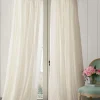 Window Coverings-Soft Surroundings Linen Balloon Drapery Panel Ivory