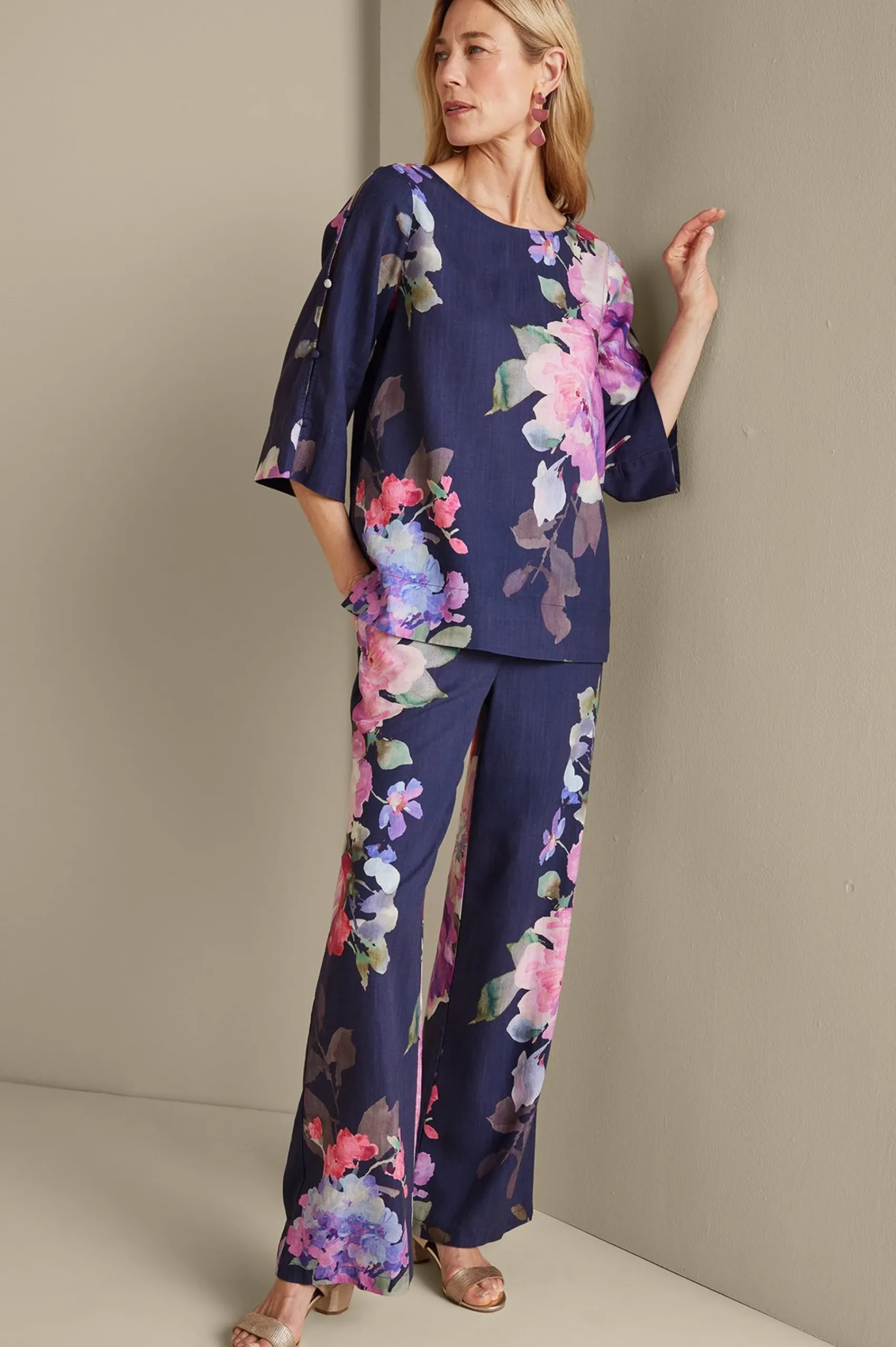 lizette_top_1.webp Into The Blues | Vacation Shop-Soft Surroundings Lizette Top Marseille Floral Exploded