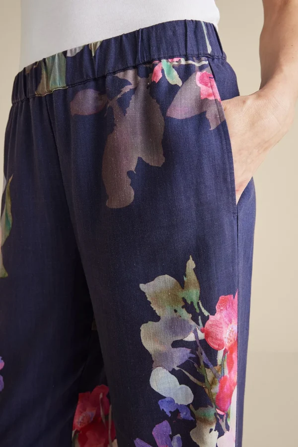 Feminine Flourish | Into The Blues-Soft Surroundings Lizette Wide-Leg Pant Marseille Floral Exploded