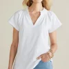 Into The Blues | Vacation Shop-Soft Surroundings Loretta SUPIMA® Slub Tee Azure Blue
