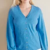 long sleeve | shirts-Soft Surroundings Lorna Button Front Top Swedish Blue