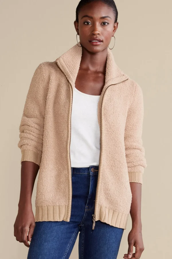 Sweaters & Cardigans-Soft Surroundings Lyla Teddy Cardigan Sesame