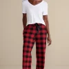 Sleepwear & Lounge-Soft Surroundings Mad About Plaid Pant Red Plaid