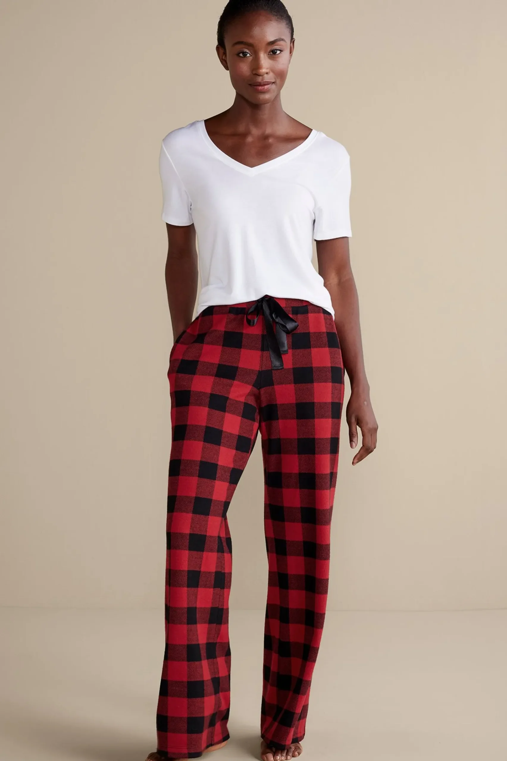 mad_about_plaid_pant_1.webp Sleepwear & Lounge-Soft Surroundings Mad About Plaid Pant Red Plaid
