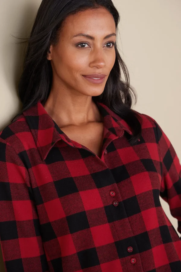 Sleepwear & Lounge-Soft Surroundings Mad About Plaid Sleep Dress Red Plaid