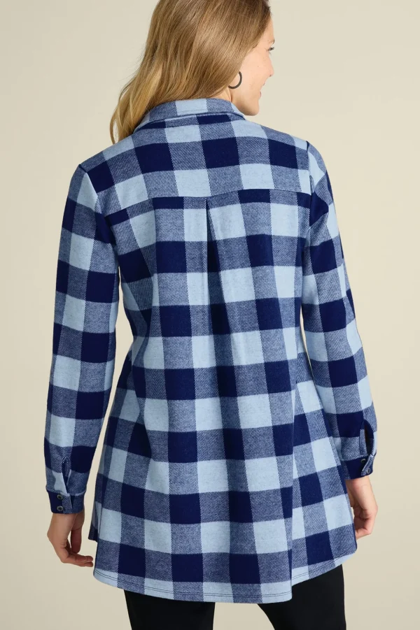 Everyday Styles | long sleeve-Soft Surroundings Mad About Plaid Tunic I Charcoal