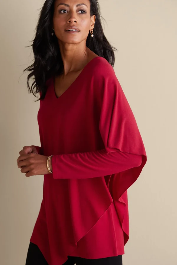 Everyday Styles | long sleeve-Soft Surroundings Madeline Tunic Sangria Red