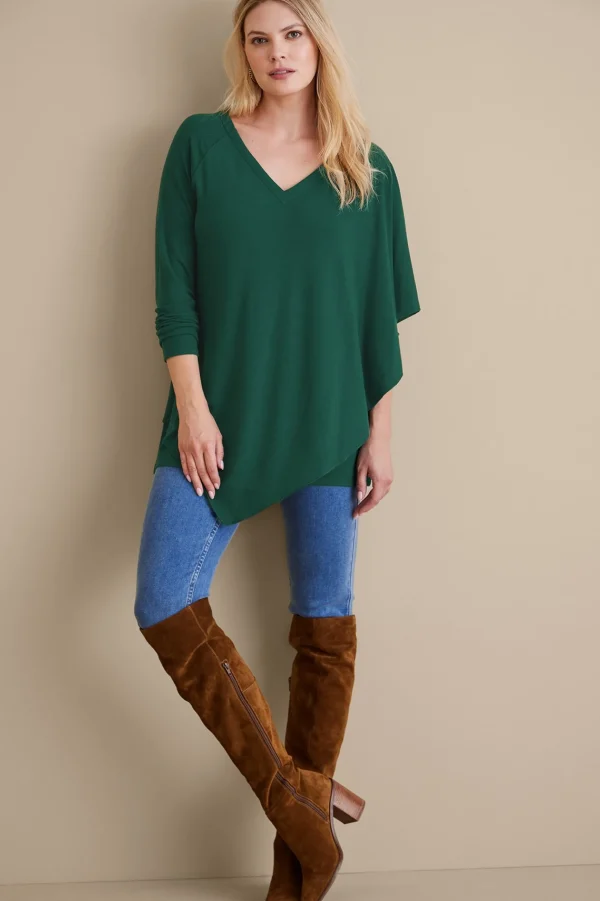 Everyday Styles | long sleeve-Soft Surroundings Madeline Tunic Sangria Red