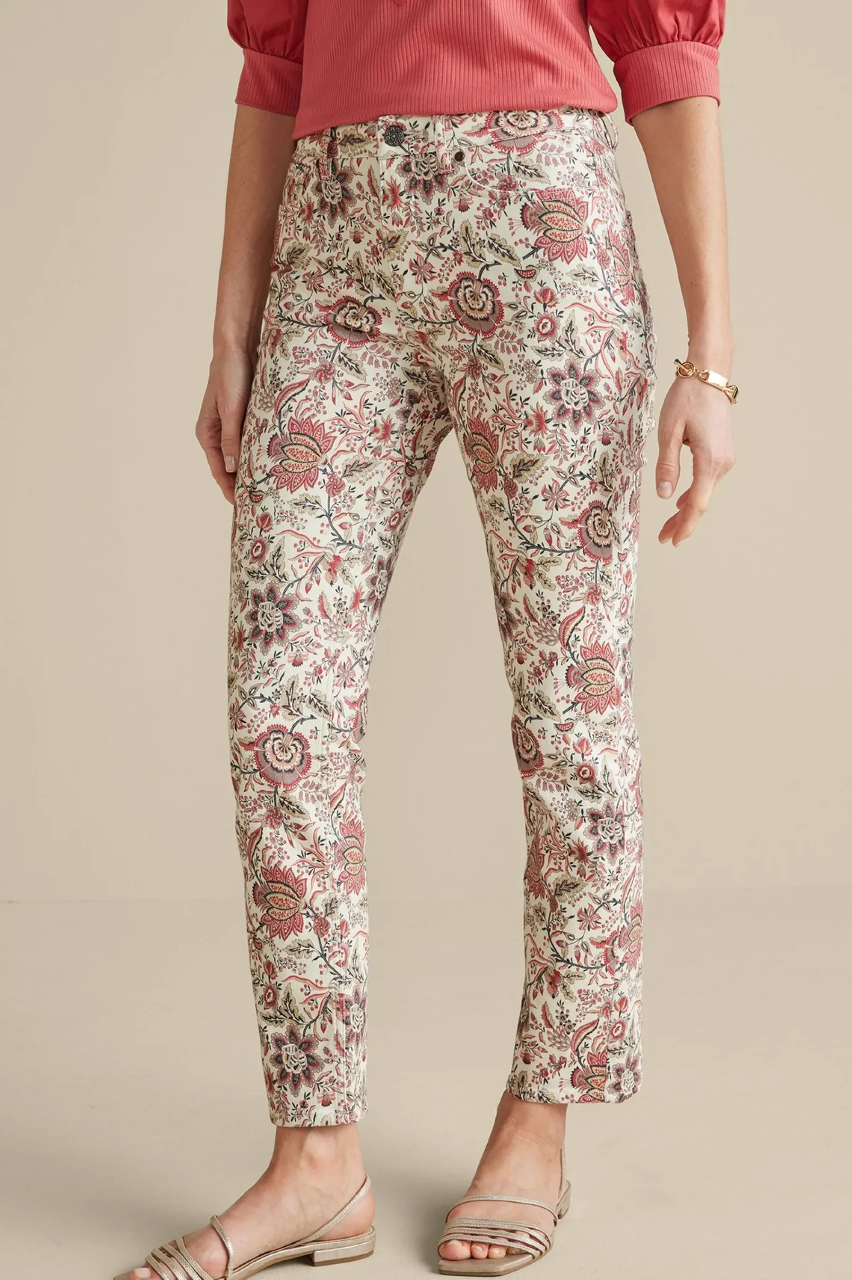 manisha_straight_leg_jean_1.webp Feminine Flourish | Vacation Shop-Soft Surroundings Manisha Straight Leg Jeans Desert Jacobean