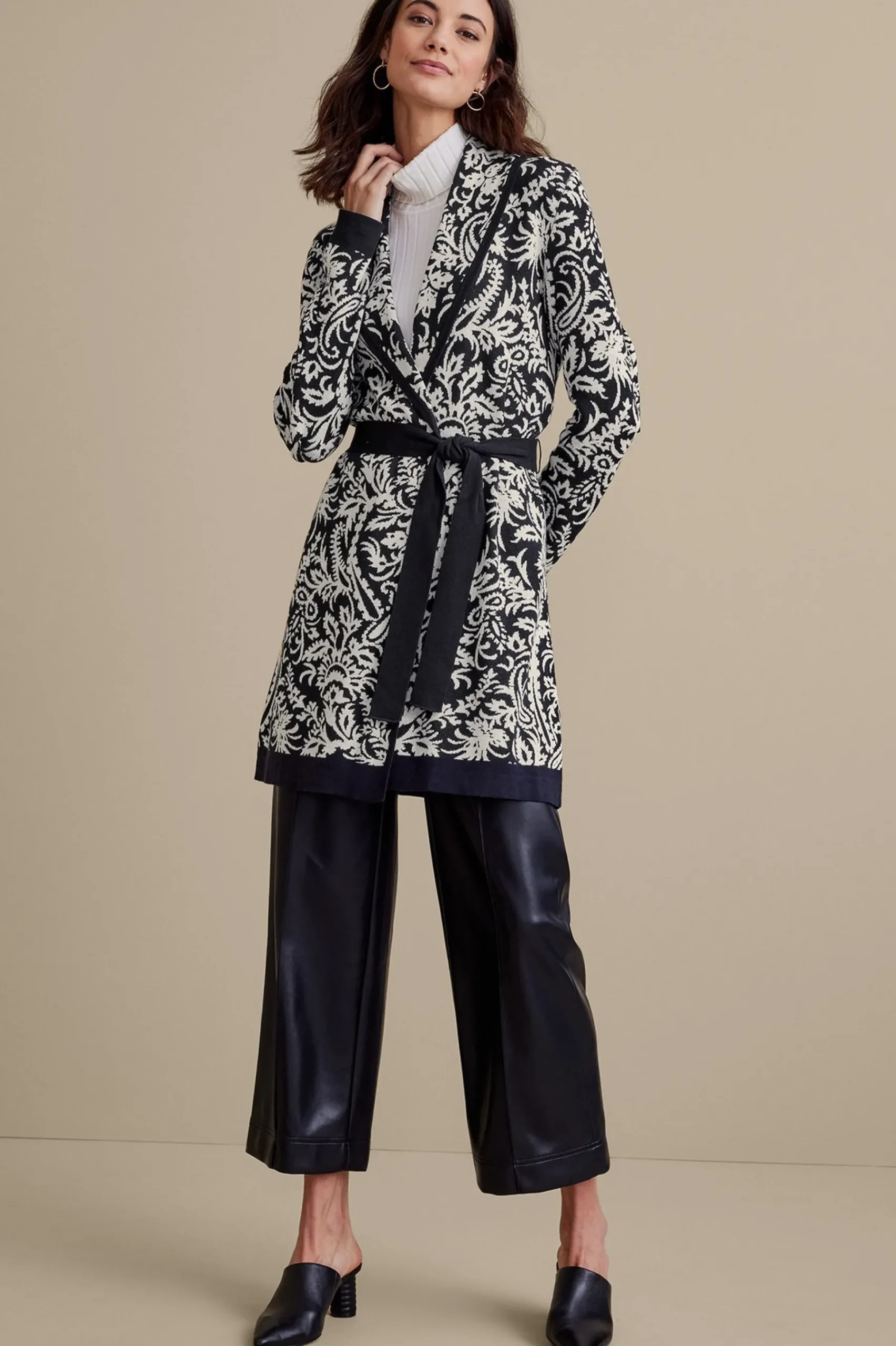 marika_jacquard_cardigan_0.webp Feminine Flourish | Sweaters & Cardigans-Soft Surroundings Marika Jacquard Cardigan Antique White