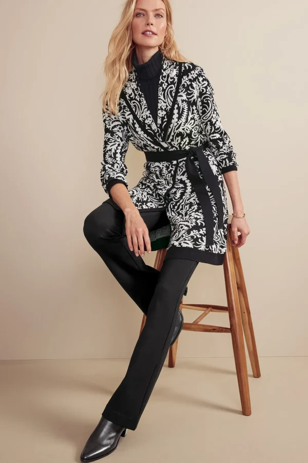 Feminine Flourish | Sweaters & Cardigans-Soft Surroundings Marika Jacquard Cardigan Antique White
