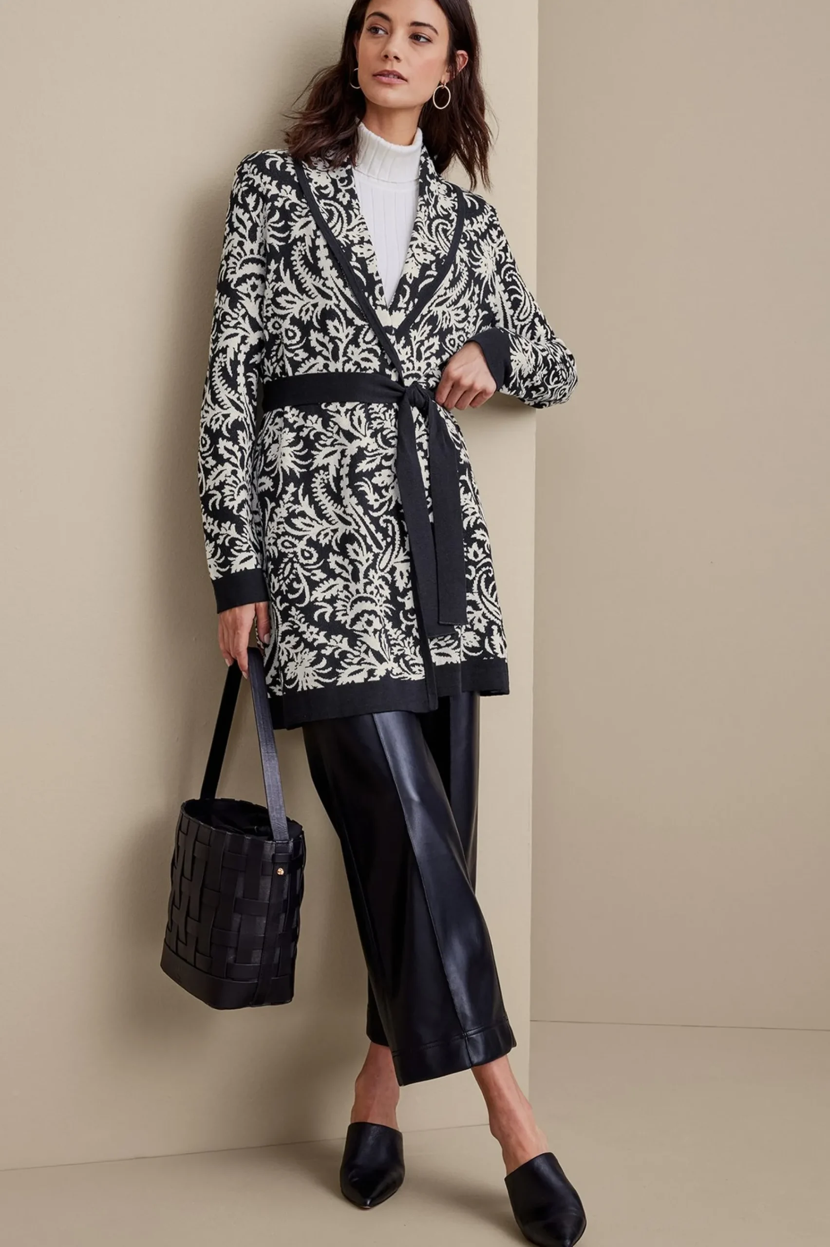 marika_jacquard_cardigan_5.webp Feminine Flourish | Sweaters & Cardigans-Soft Surroundings Marika Jacquard Cardigan Antique White