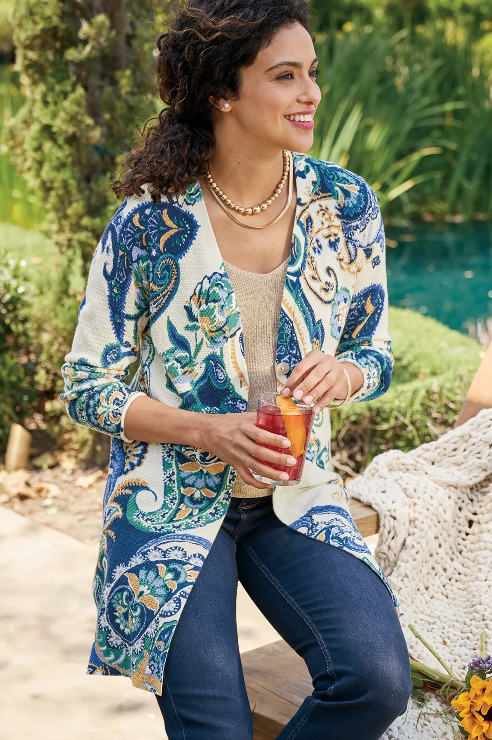 marin_cardigan_3.webp Vacation Shop | Sweaters & Cardigans-Soft Surroundings Marin Cardigan Chambray Paisley
