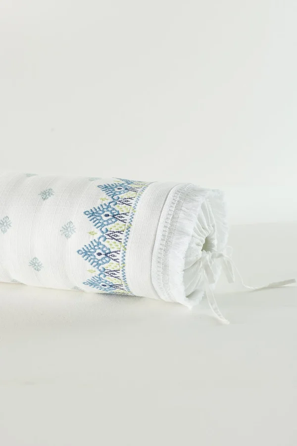 pillows-Soft Surroundings Melanie Embroidered Bolster White