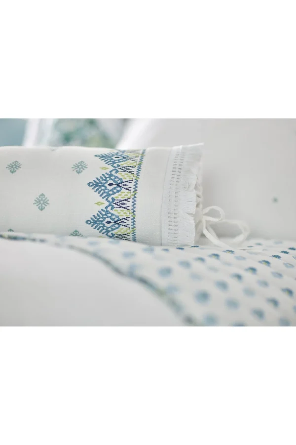 pillows-Soft Surroundings Melanie Embroidered Bolster White