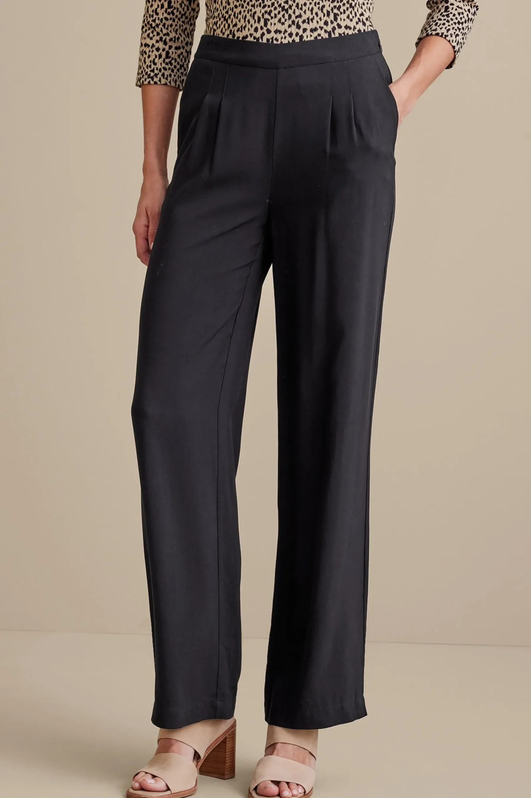 melita_wide_leg_pants_1.webp full length | wide leg-Soft Surroundings Melita Wide Leg Pants Black