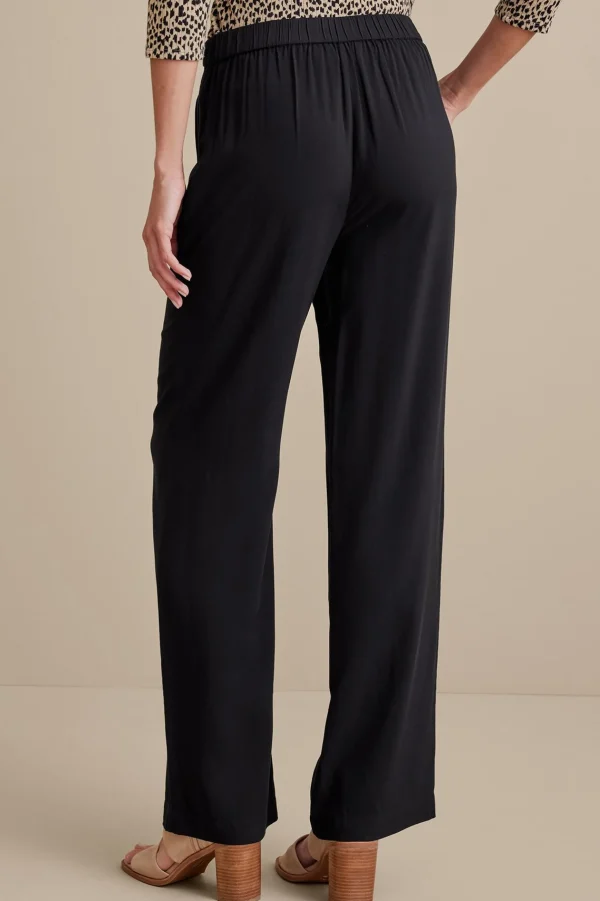 full length | wide leg-Soft Surroundings Melita Wide Leg Pants Black