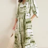 Global Artistry | patterned-Soft Surroundings Melody Dress Green Tie Dye