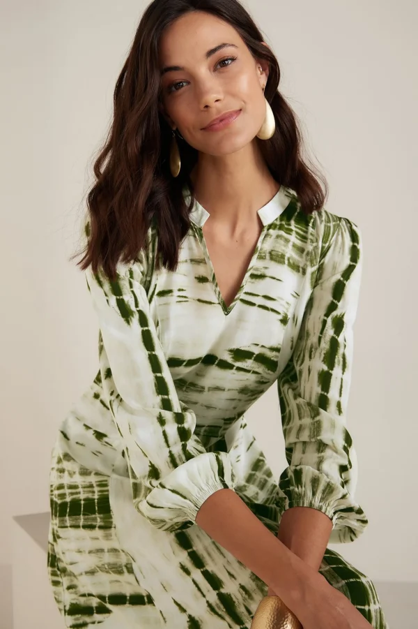 Global Artistry | patterned-Soft Surroundings Melody Dress Green Tie Dye
