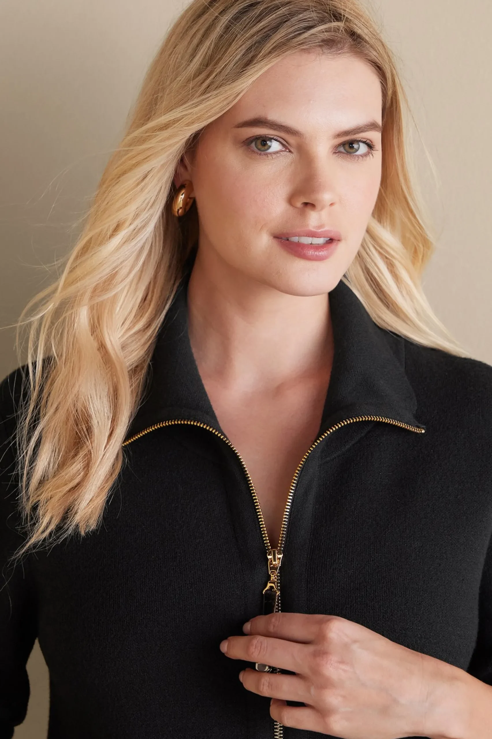 meria_zip_sweater_4.webp Everyday Styles | Sweaters & Cardigans-Soft Surroundings Meria Zip Sweater Black
