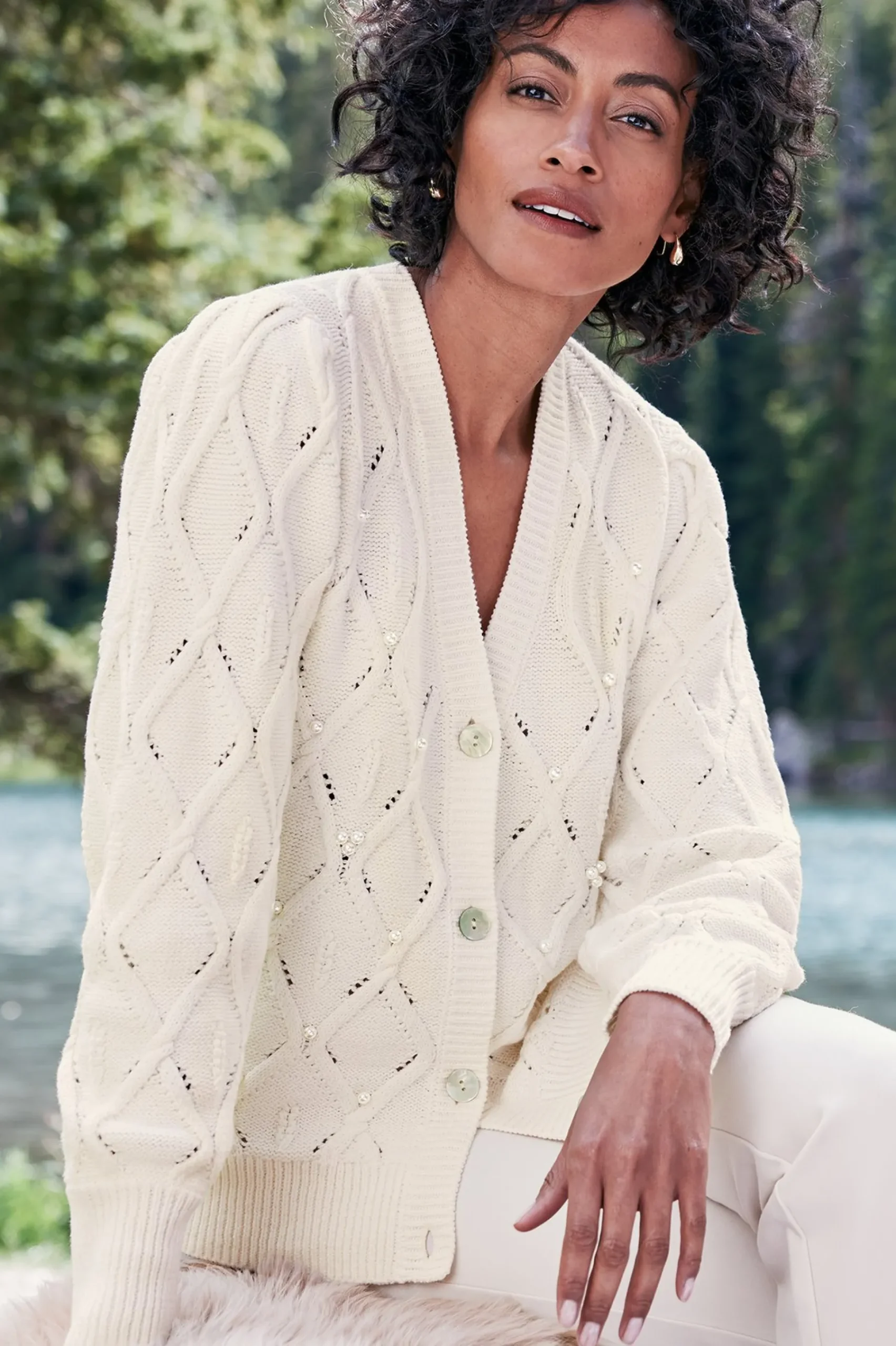 meryl_cable_cardigan_3.webp Everyday Styles | Sweaters & Cardigans-Soft Surroundings Meryl Cable Cardigan Ivory Pearl