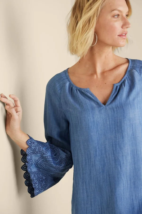 Feminine Flourish | Into The Blues-Soft Surroundings Misty TENCEL™ Shirt Medium Wash