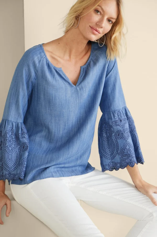 Feminine Flourish | Into The Blues-Soft Surroundings Misty TENCEL™ Shirt Medium Wash