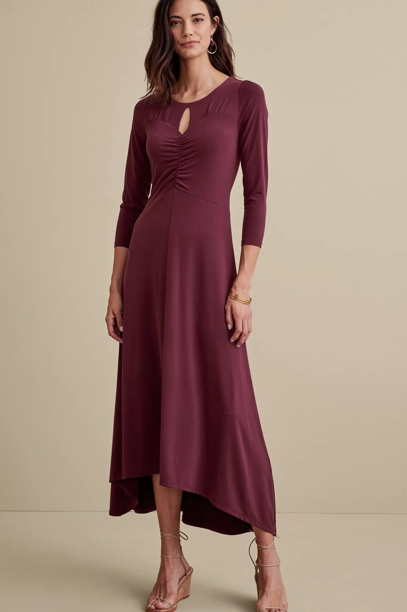 monica_knit_dress_0.webp between season | solids-Soft Surroundings Monica Knit Dress Purple Wine