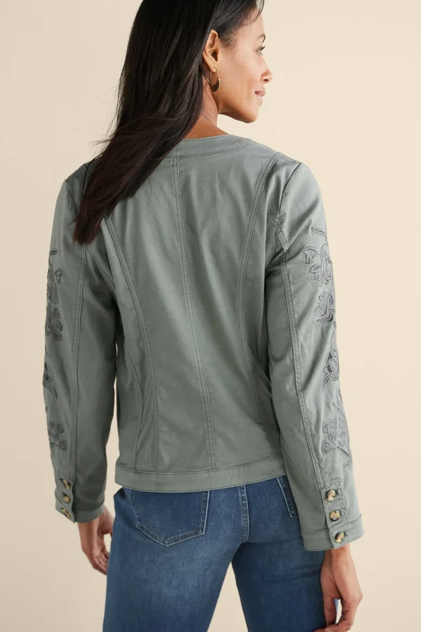 Feminine Flourish | Wear Now Styles-Soft Surroundings Monterey Utility Jacket Agave Green