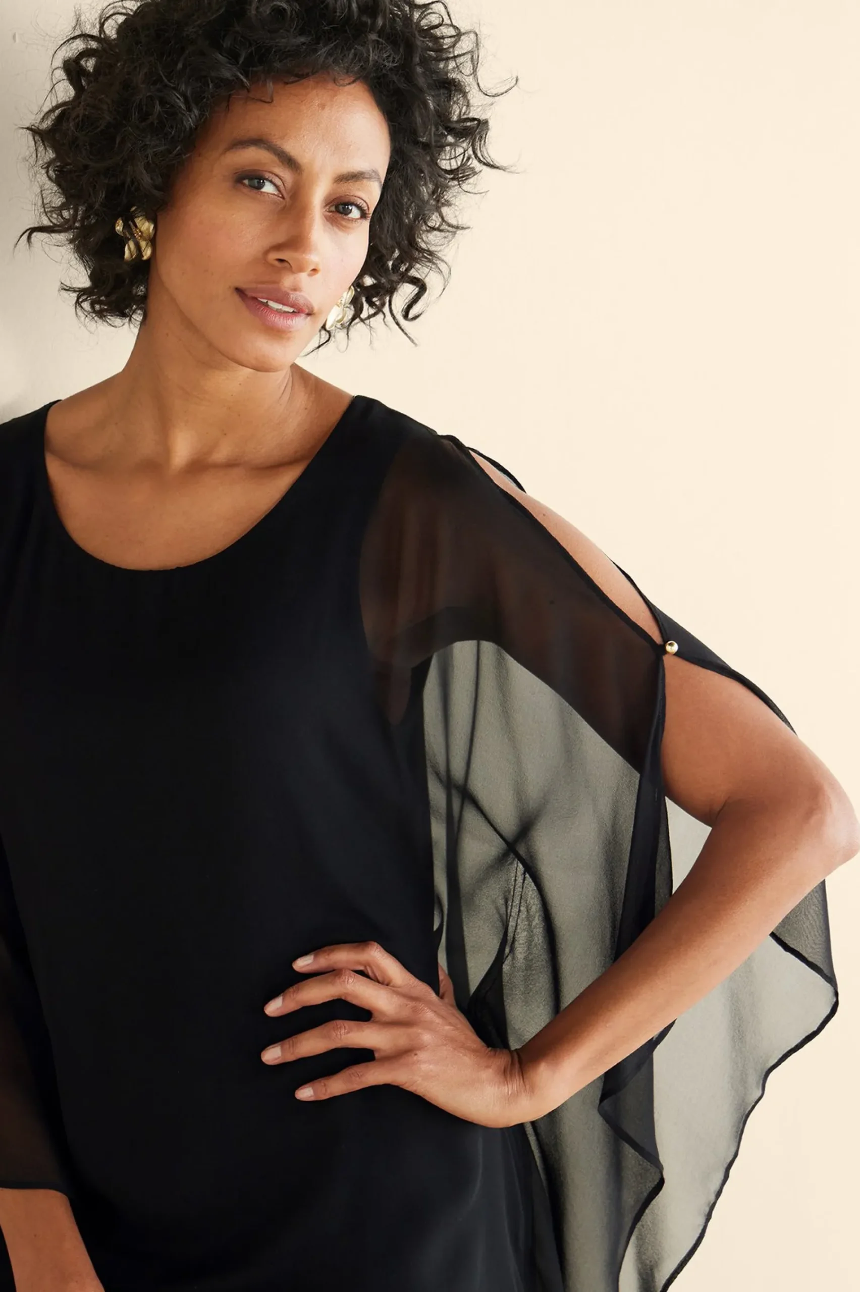 morlaix_silk_dress_3.webp occasion dresses | solids-Soft Surroundings Morlaix Silk Dress Black