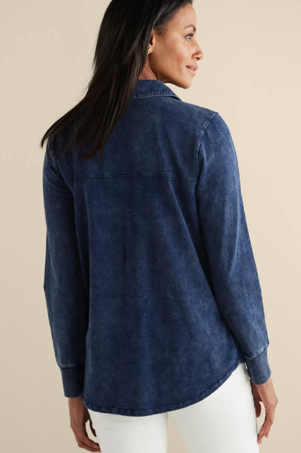 Into The Blues | Wear Now Styles-Soft Surroundings Neera Washed Tunic Denim Blue