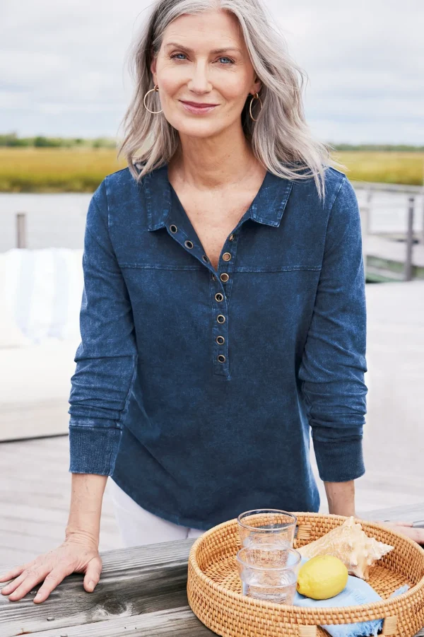 Into The Blues | Wear Now Styles-Soft Surroundings Neera Washed Tunic Denim Blue