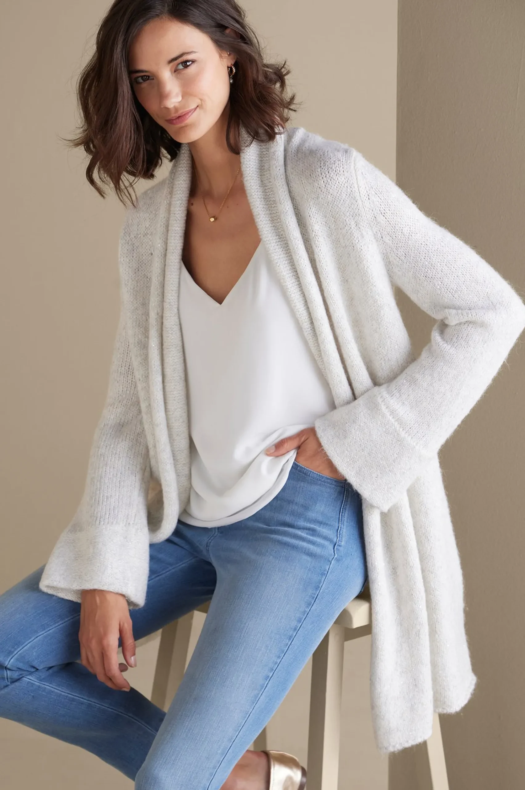 neva_sequin_cardigan_5.webp Everyday Styles | Sweaters & Cardigans-Soft Surroundings Neva Sequin Cardigan Ivory