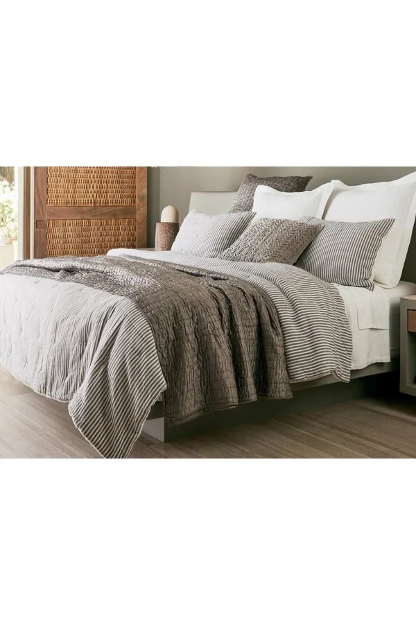 pillowcases & shams-Soft Surroundings Nicolette Crinkle Sham Grey