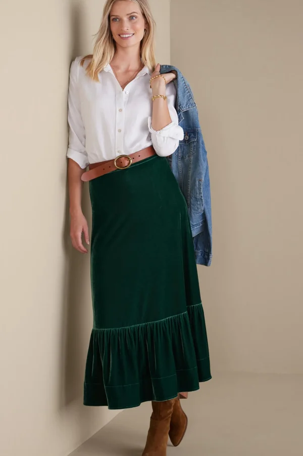 EVelvet Styles | Skirts-Soft Surroundings Noelle Velvet Skirt Black