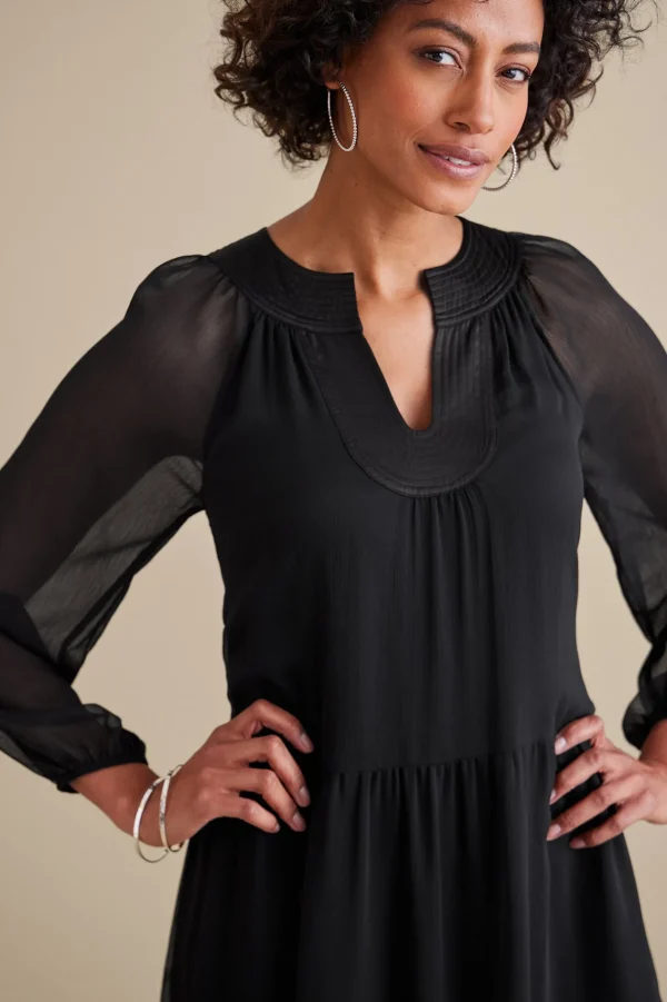 forever favorites | occasion dresses-Soft Surroundings Olga Dress Black