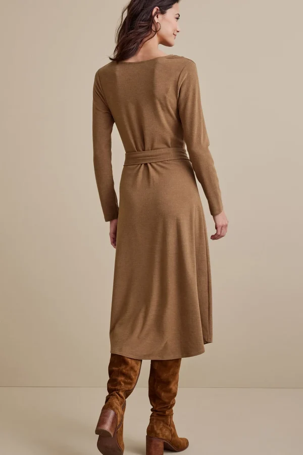 casual | work to play-Soft Surroundings Paula Dress Cocoa Brown