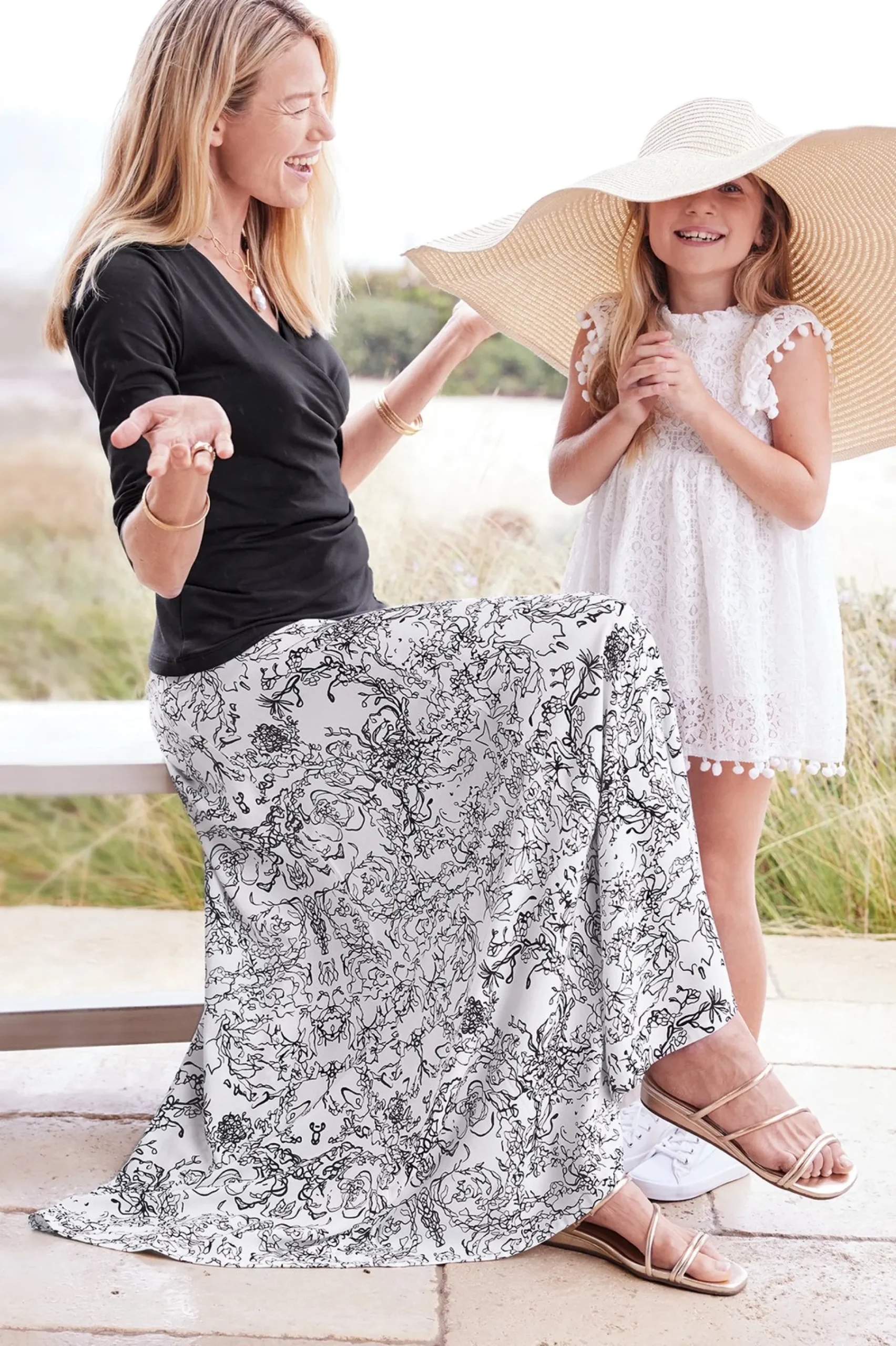 petites_amaranth_skirt_4.webp Skirts-Soft Surroundings Petites Amaranth Skirt Black White Floral