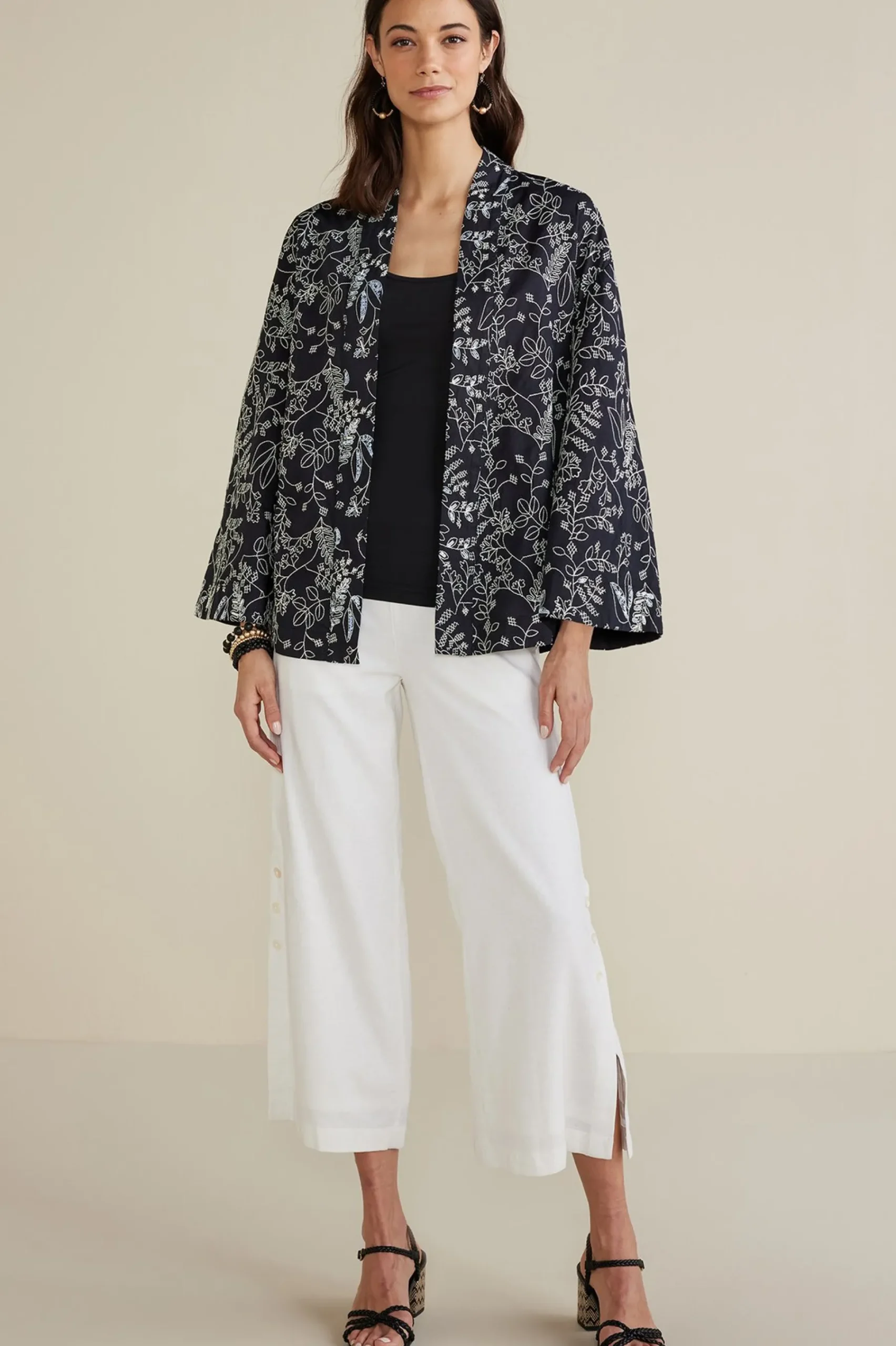 petites_beatrix_topper_1.webp Global Artistry | Jackets & Coats-Soft Surroundings Petites Beatrix Topper Black