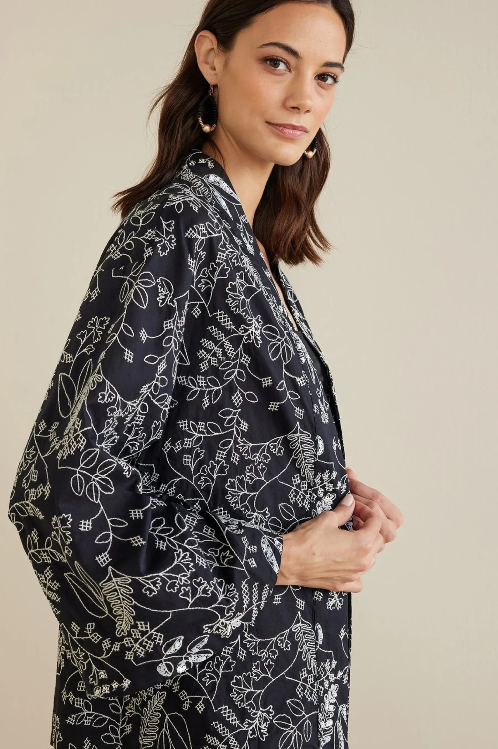 petites_beatrix_topper_4.webp Global Artistry | Jackets & Coats-Soft Surroundings Petites Beatrix Topper Black
