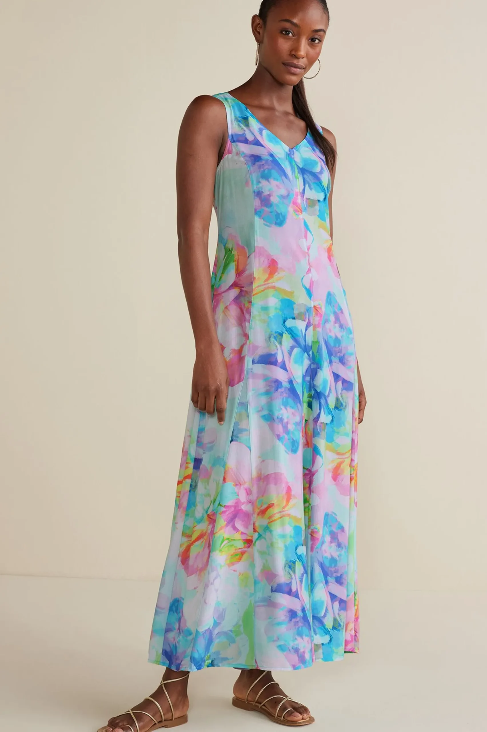 petites_brenda_maxi_dress_0.webp The Floral Shop | Dresses-Soft Surroundings Petites Brenda Maxi Dress Painterly Multi Floral