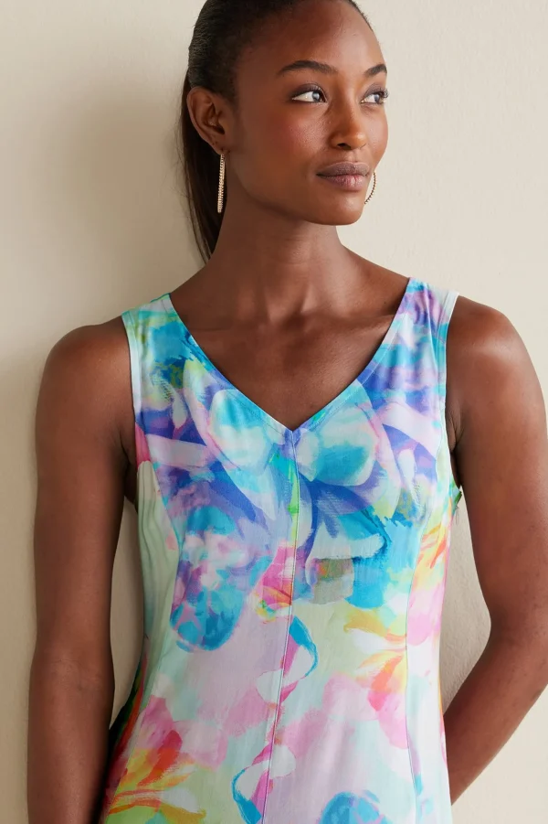 The Floral Shop | Dresses-Soft Surroundings Petites Brenda Maxi Dress Painterly Multi Floral