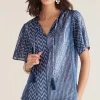 short sleeve | pullovers-Soft Surroundings Petites Brillar Top Twilight Blue