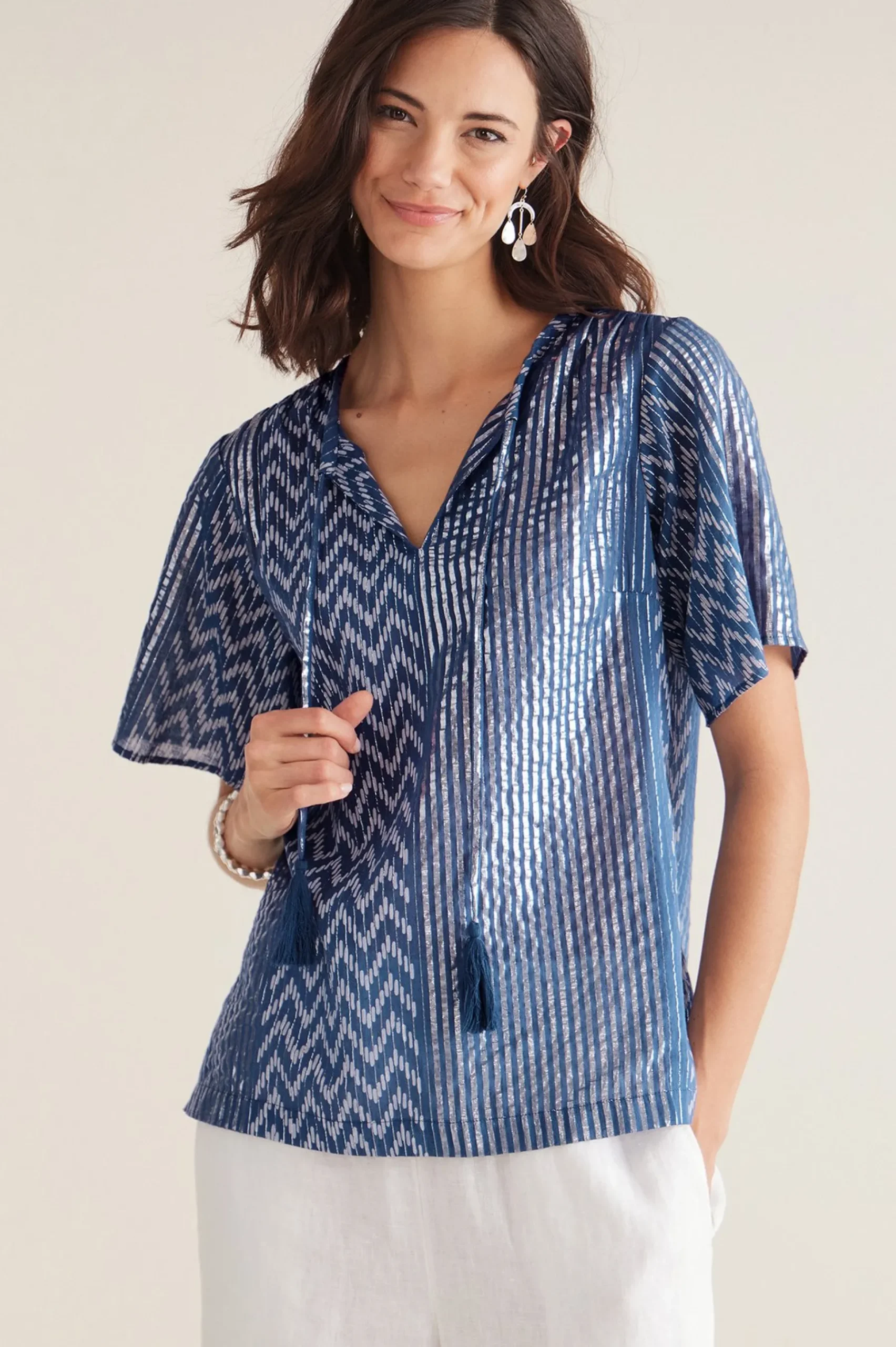 petites_brillar_top_0.webp short sleeve | pullovers-Soft Surroundings Petites Brillar Top Twilight Blue