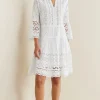 Feminine Flourish | Into The Blues-Soft Surroundings Petites Cordelia Short Dress Swedish Blue