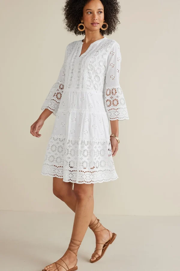 Feminine Flourish | Into The Blues-Soft Surroundings Petites Cordelia Short Dress Swedish Blue