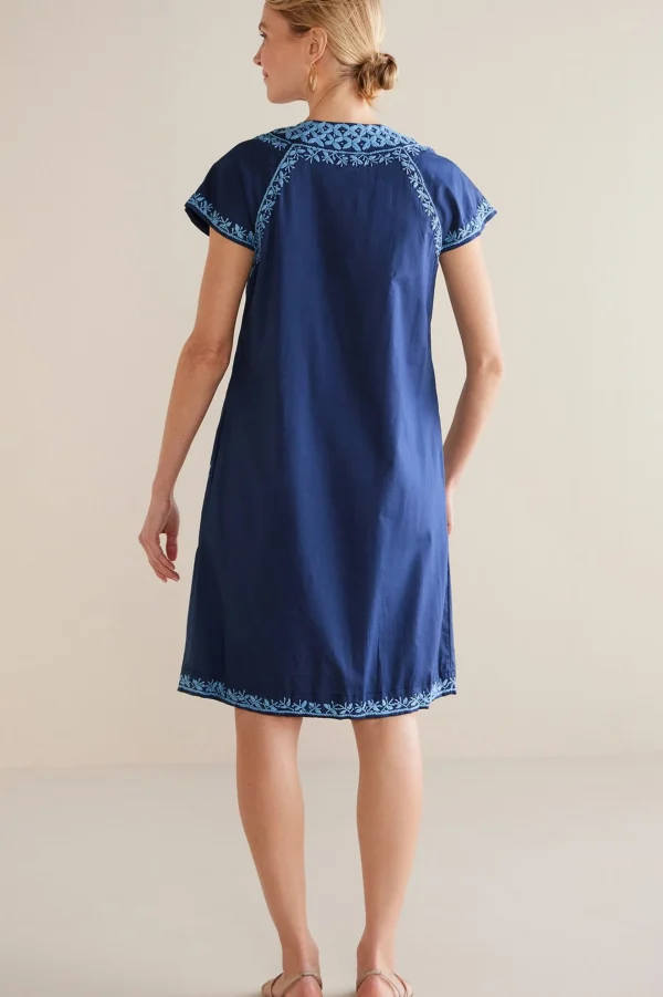 Into The Blues | Global Artistry-Soft Surroundings Petites Davina Short Dress Navy