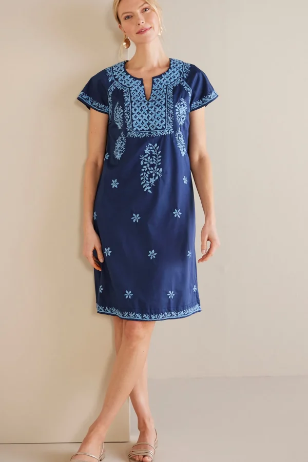 Into The Blues | Global Artistry-Soft Surroundings Petites Davina Short Dress Navy
